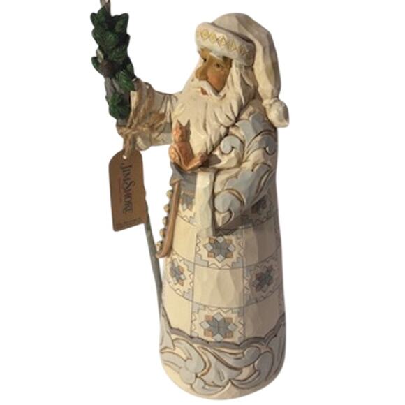 Jim Shore White Woodland Santa Gentle Giver Figurine Christmas Decor Cream - Picture 2 of 12